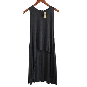Dark Gray Sleeveless Tunic Top Dont Ask Why One Size Women's Tank Top